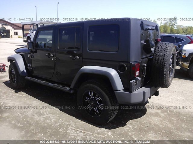 1J4GA39168L527070 - 2008 JEEP WRANGLER UNLIMITE X BLACK photo 3