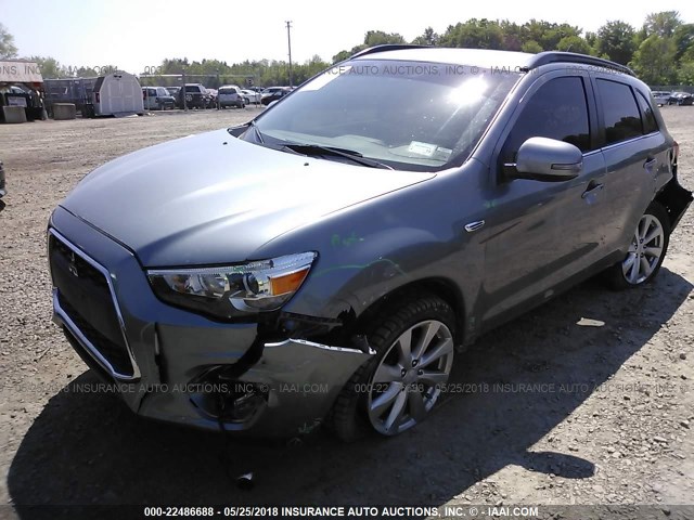 4A4AR4AW5FE058291 - 2015 MITSUBISHI OUTLANDER SPORT SE/GT GRAY photo 2