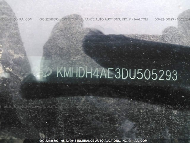 KMHDH4AE3DU505293 - 2013 HYUNDAI ELANTRA GLS/LIMITED GRAY photo 9