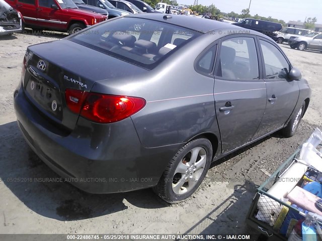 KMHDU46D47U264862 - 2007 HYUNDAI ELANTRA GLS/SE/LIMITED GRAY photo 4