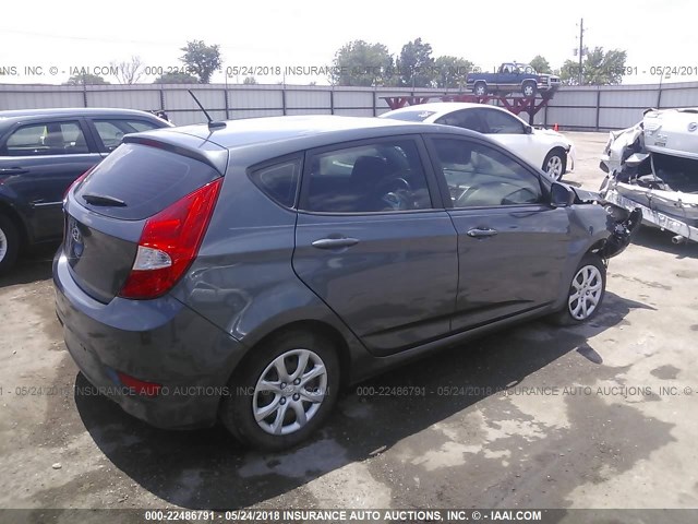 KMHCT5AE8DU076295 - 2013 HYUNDAI ACCENT GLS/GS GRAY photo 4