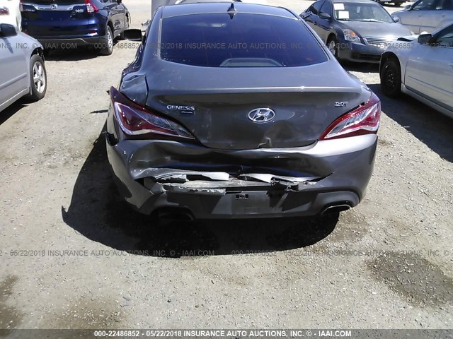 KMHHT6KD4DU092141 - 2013 HYUNDAI GENESIS COUPE 2.0T GRAY photo 6