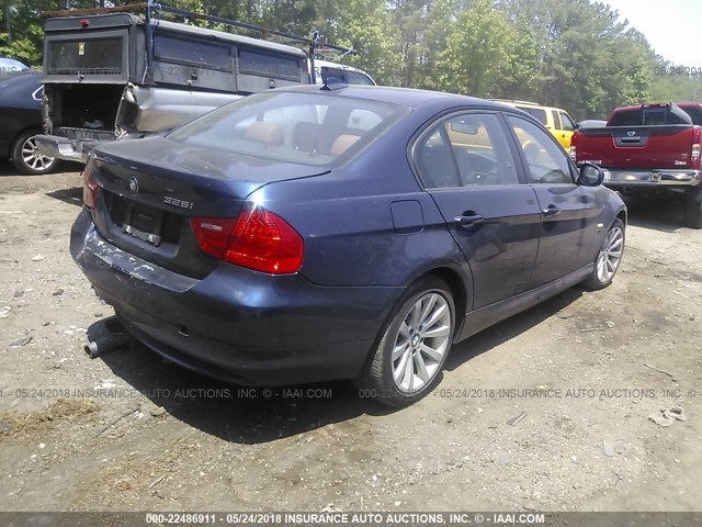 WBAPK5G59BNN30283 - 2011 BMW 328 XI SULEV BLUE photo 4