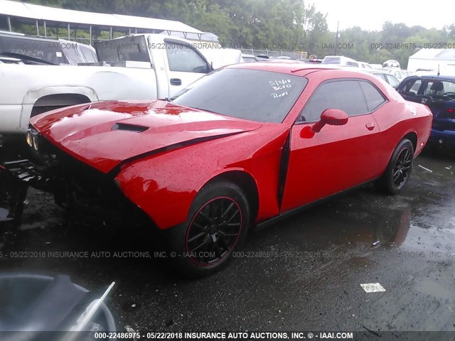 2C3CDZAG6GH225762 - 2016 DODGE CHALLENGER SXT RED photo 2