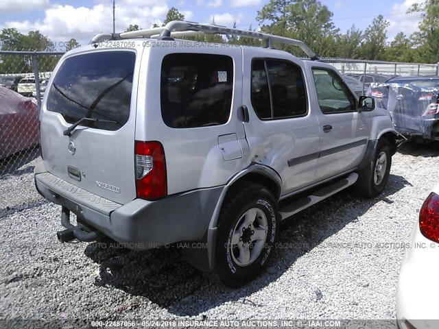 5N1ED28T94C646416 - 2004 NISSAN XTERRA XE/SE SILVER photo 4