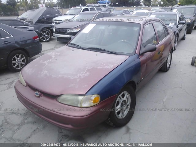 1Y1SK528XXZ435984 - 1999 CHEVROLET GEO PRIZM LSI RED photo 2