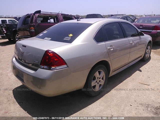 2G1WA5EK6A1127588 - 2010 CHEVROLET IMPALA LS GOLD photo 4