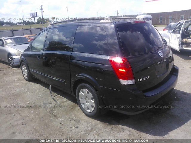 5N1BV28U46N109243 - 2006 NISSAN QUEST S/SE/SL BLACK photo 3