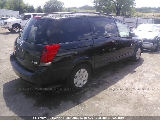 5N1BV28U46N109243 - 2006 NISSAN QUEST S/SE/SL BLACK photo 4