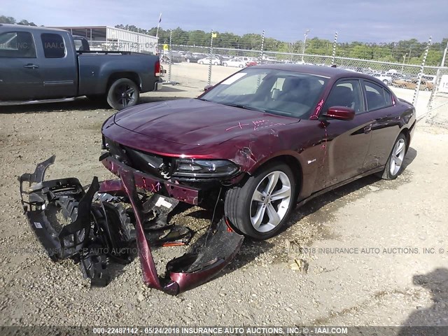 2C3CDXCT0JH155813 - 2018 DODGE CHARGER R/T RED photo 2