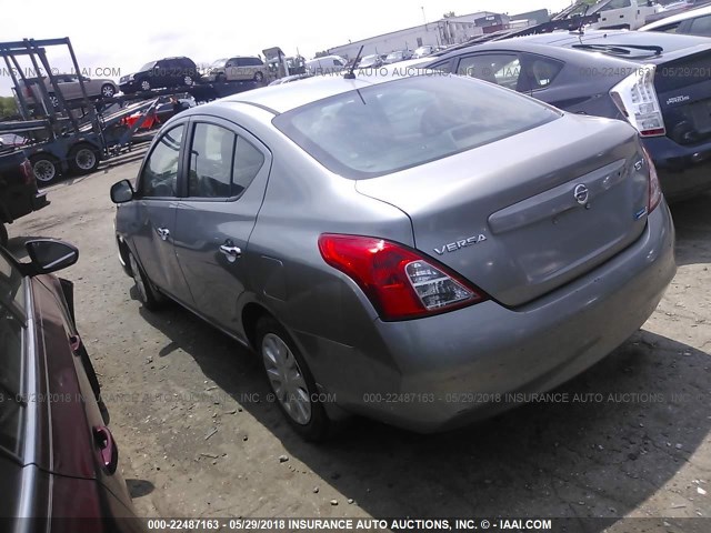 3N1CN7AP3CL872394 - 2012 NISSAN VERSA S/SV/SL GRAY photo 3