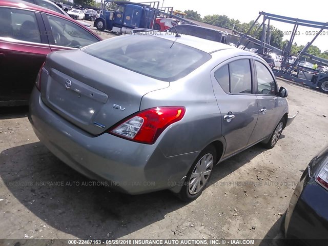 3N1CN7AP3CL872394 - 2012 NISSAN VERSA S/SV/SL GRAY photo 4