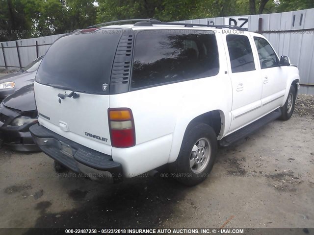 3GNFK16T91G276161 - 2001 CHEVROLET SUBURBAN K1500 WHITE photo 4