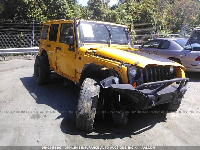 1C4BJWEG4CL163042 - 2012 JEEP WRANGLER UNLIMITE SAHARA YELLOW photo 1