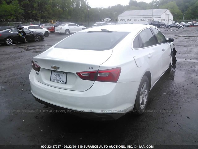 1G1ZB5ST1GF279271 - 2016 CHEVROLET MALIBU LS WHITE photo 4