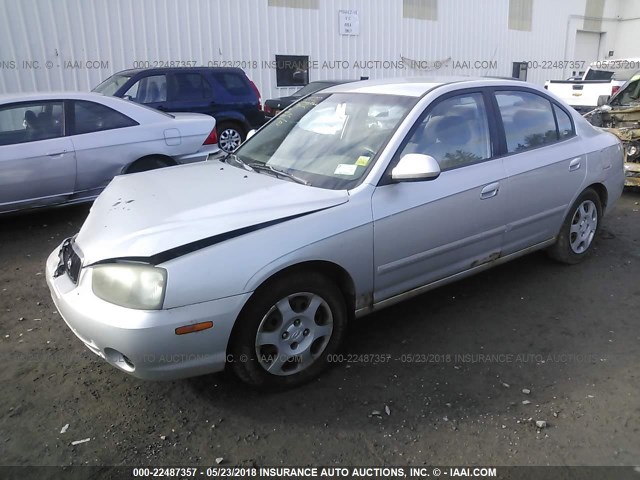 KMHDN45D83U651648 - 2003 HYUNDAI ELANTRA GLS/GT GRAY photo 2