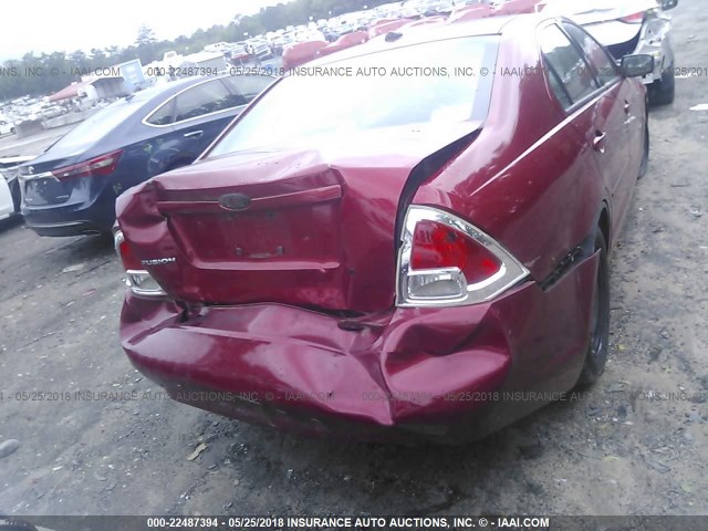 3FAHP06Z48R266000 - 2008 FORD FUSION S RED photo 6
