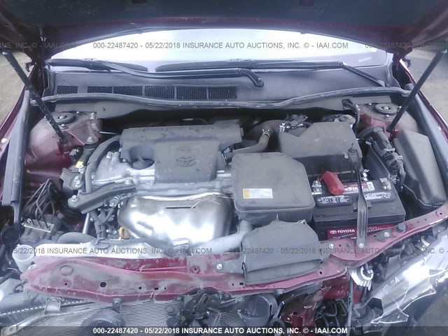 4T1BF1FK3GU572300 - 2016 TOYOTA CAMRY LE/XLE/SE/XSE RED photo 10