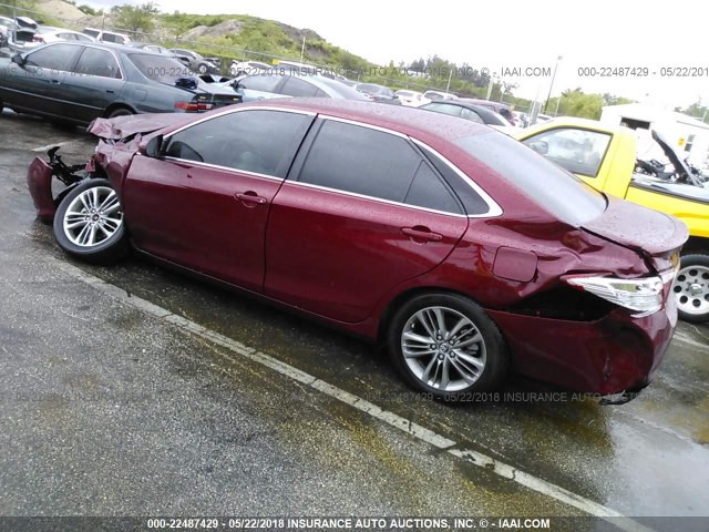 4T1BF1FK1HU791368 - 2017 TOYOTA CAMRY LE/XLE/SE/XSE RED photo 3