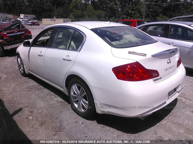 JN1DV6AP4CM700945 - 2012 INFINITI G25 JOURNEY WHITE photo 3