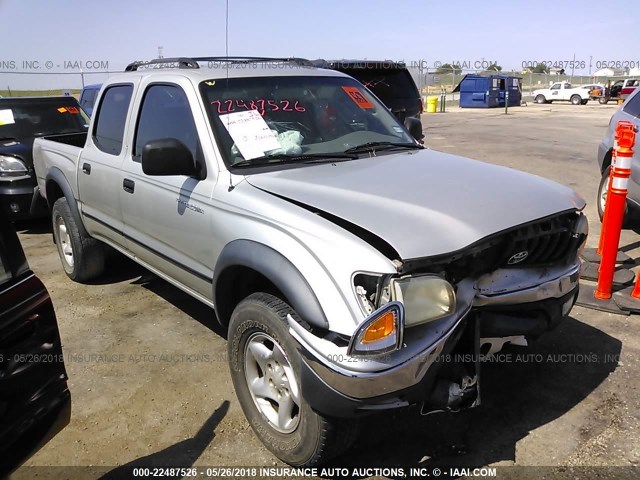5TEHN72N74Z369675 - 2004 TOYOTA TACOMA DOUBLE CAB ვერცხლისფერი ფოტო 1