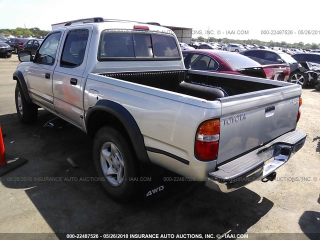 5TEHN72N74Z369675 - 2004 TOYOTA TACOMA DOUBLE CAB SILVER photo 3