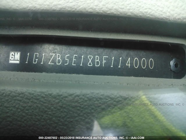 1G1ZB5E18BF114000 - 2011 CHEVROLET MALIBU LS Boz foto 9