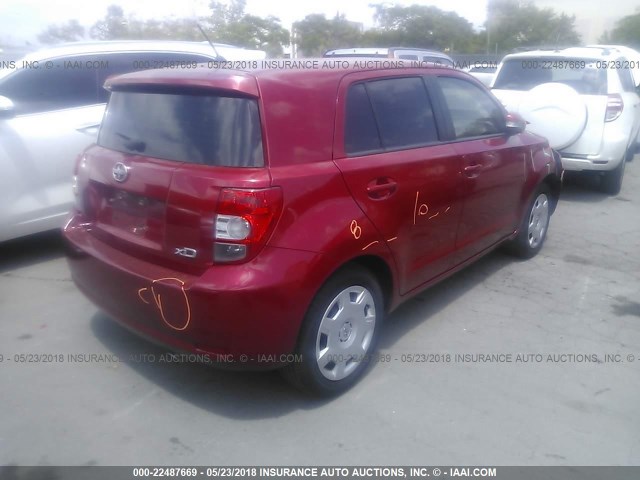 JTKKUPB42E1044856 - 2014 TOYOTA SCION XD RED photo 4