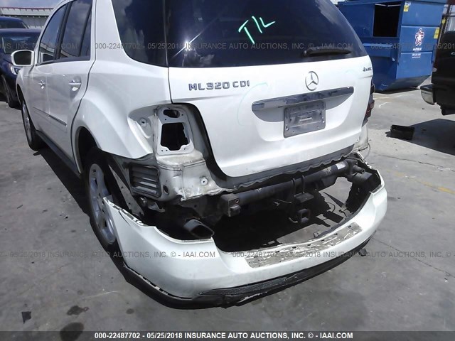 4JGBB22E58A304935 - 2008 MERCEDES-BENZ ML 320 CDI WHITE photo 6