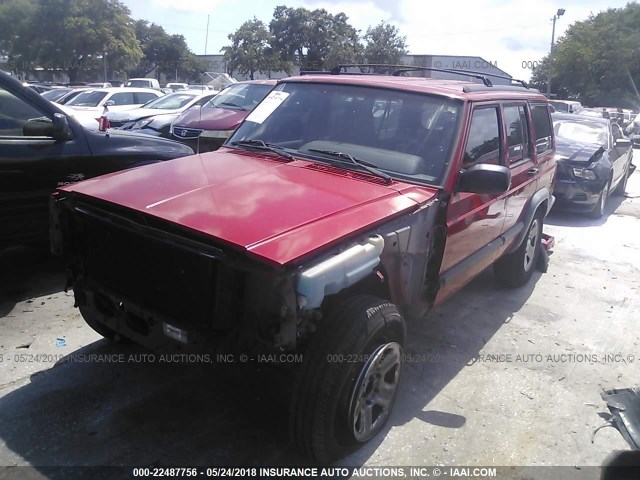 1J4FT68S2WL280211 - 1998 JEEP CHEROKEE SPORT/CLASSIC RED photo 2