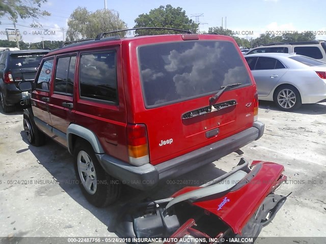 1J4FT68S2WL280211 - 1998 JEEP CHEROKEE SPORT/CLASSIC RED photo 3