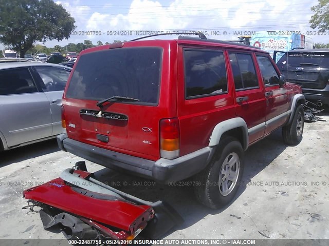 1J4FT68S2WL280211 - 1998 JEEP CHEROKEE SPORT/CLASSIC წითელი ფოტო 4