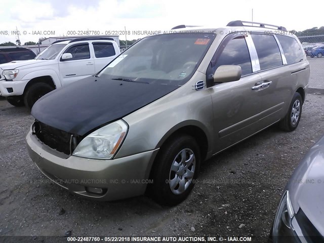 KNDMB233066085151 - 2006 KIA SEDONA EX/LX GOLD photo 2