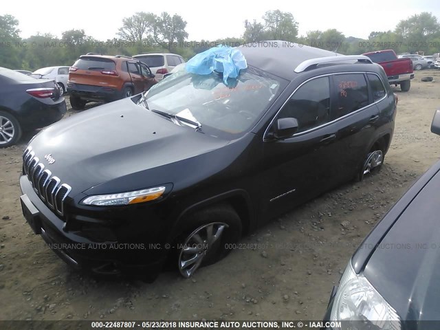 1C4PJMDS2FW652137 - 2015 JEEP CHEROKEE LIMITED BLACK photo 2