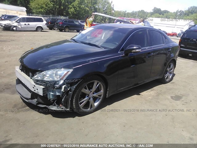 JTHBE262495022516 - 2009 LEXUS IS 350 BLACK photo 2