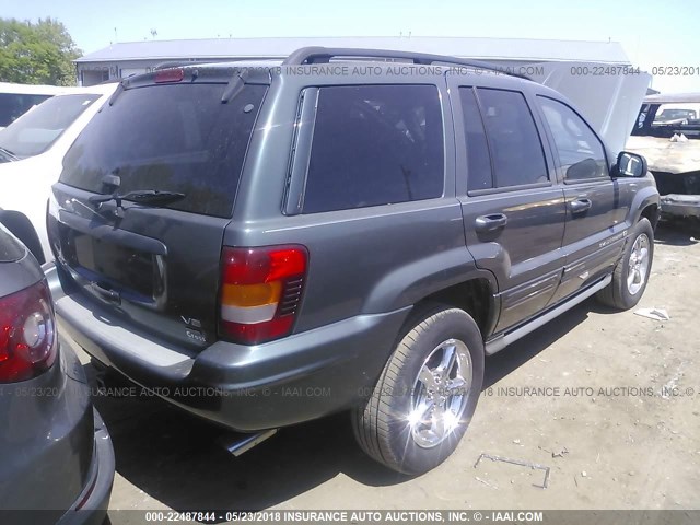 1J8GW68J32C184406 - 2002 JEEP GRAND CHEROKEE OVERLAND GRAY photo 4