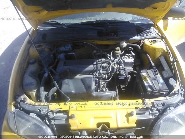 1G1JH12F227420883 - 2002 CHEVROLET CAVALIER LS SPORT YELLOW photo 10