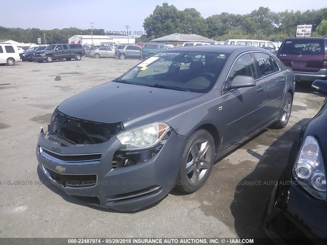 1G1ZH57B08F176746 - 2008 CHEVROLET MALIBU 1LT GRAY photo 2