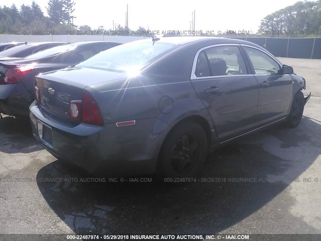 1G1ZH57B08F176746 - 2008 CHEVROLET MALIBU 1LT GRAY photo 4