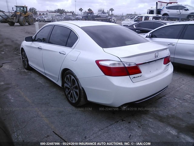 1HGCR2F54FA050308 - 2015 HONDA ACCORD SPORT 白色 照片 3