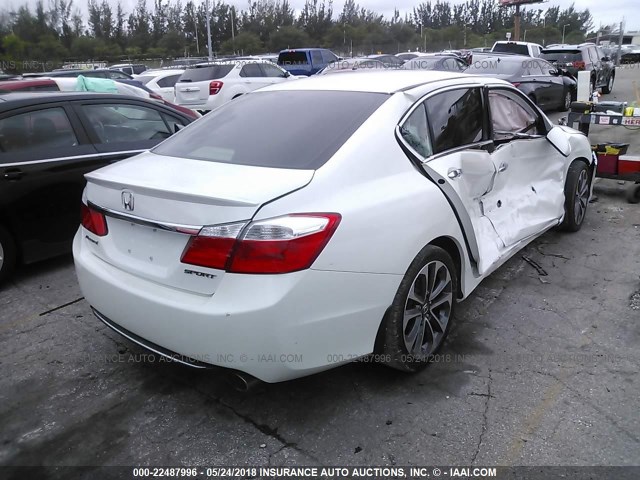 1HGCR2F54FA050308 - 2015 HONDA ACCORD SPORT 白色 照片 4