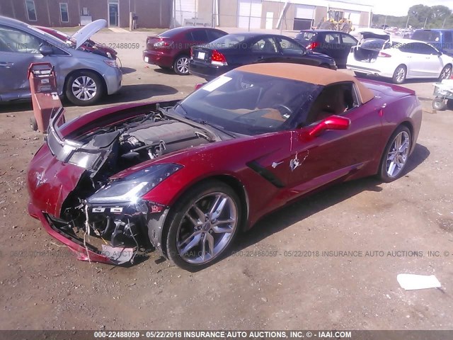 1G1YL3D71F5107565 - 2015 CHEVROLET CORVETTE STINGRAY/3LT/Z51 RED photo 2