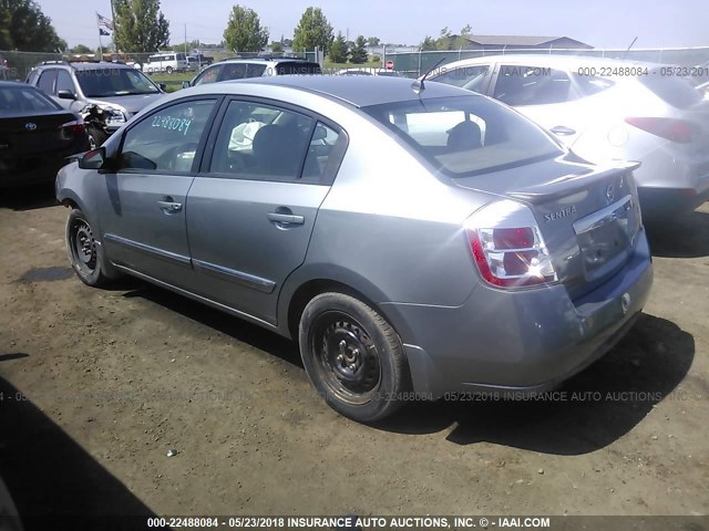 3N1AB6APXCL622905 - 2012 NISSAN SENTRA 2.0/2.0S/SR/2.0SL GRAY photo 3