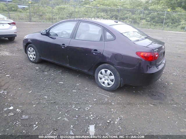 KMHDU46D28U508266 - 2008 HYUNDAI ELANTRA GLS/SE/LIMITED PURPLE photo 3