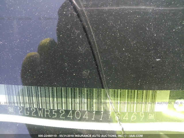 2G2WR524041116469 - 2004 PONTIAC GRAND PRIX GTP Ağ foto 9