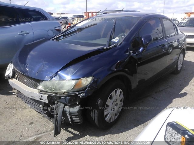 1HGFA46599L001369 - 2009 HONDA CIVIC GX BLUE photo 2