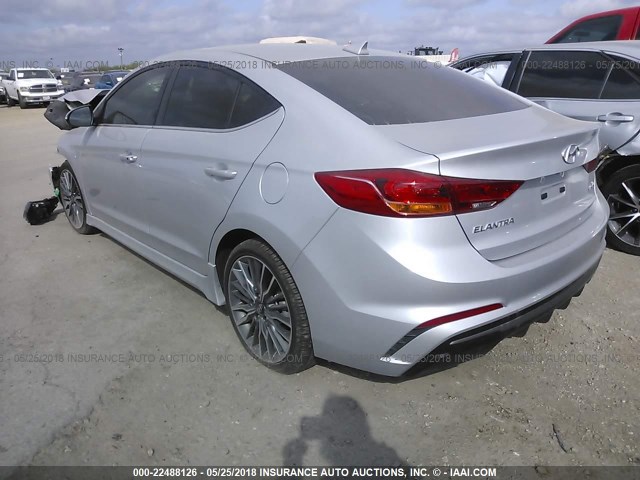 KMHD04LB5JU478264 - 2018 HYUNDAI ELANTRA SPORT SILVER photo 3