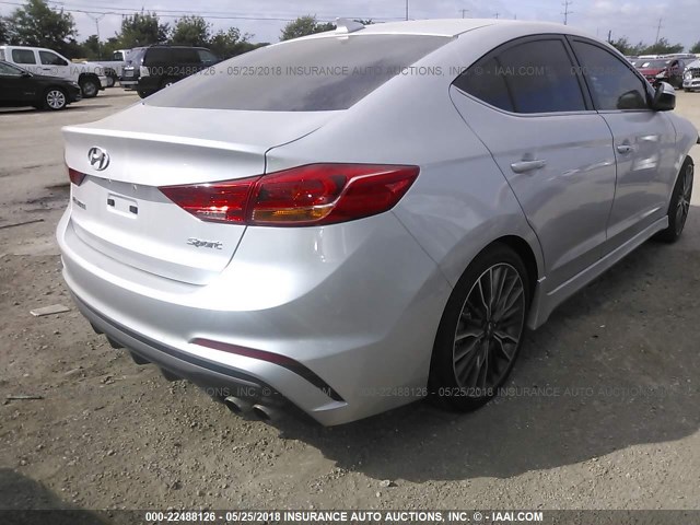 KMHD04LB5JU478264 - 2018 HYUNDAI ELANTRA SPORT SILVER photo 4