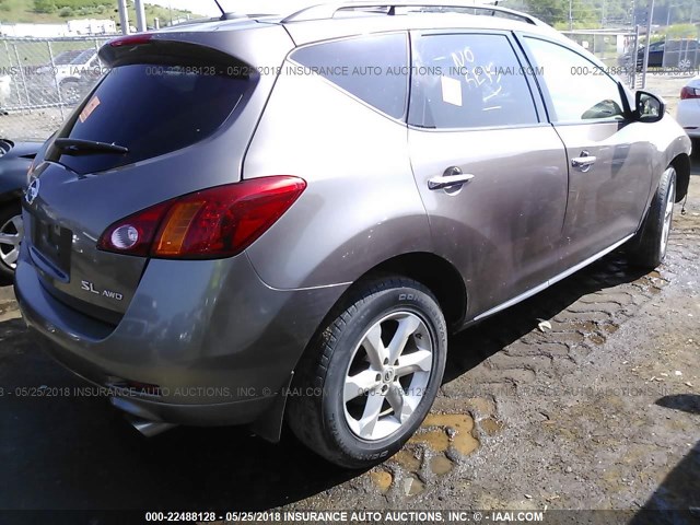 JN8AZ18W29W160761 - 2009 NISSAN MURANO S/SL/LE TAN photo 4