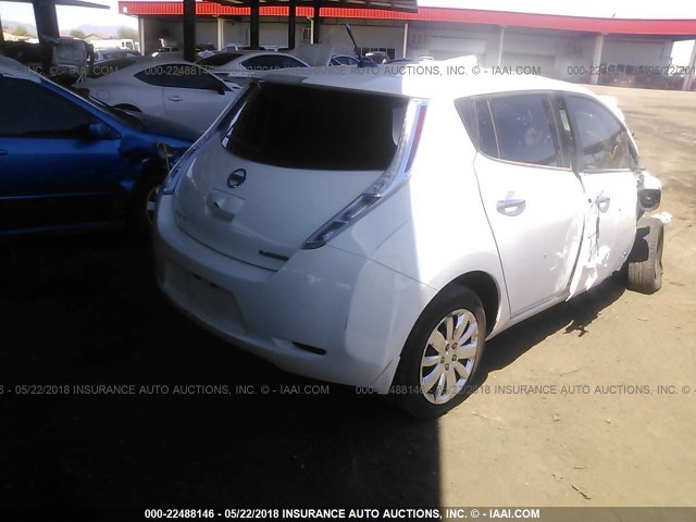 1N4AZ0CP7DC419296 - 2013 NISSAN LEAF S/SV/SL WHITE photo 4